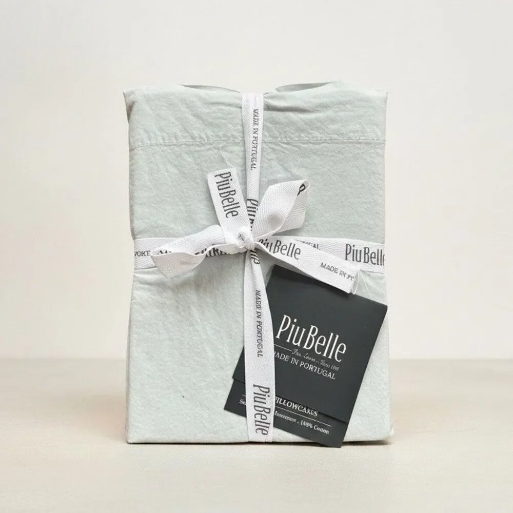 PiuBelle Portugal Gray Cotton Percale Pillowcases Set of 2 Standard Piu Belle